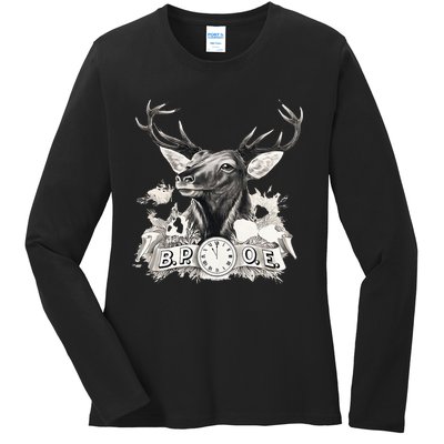 Benevolent Order Of Elks Bpoe Lodge 123 Ladies Long Sleeve Shirt