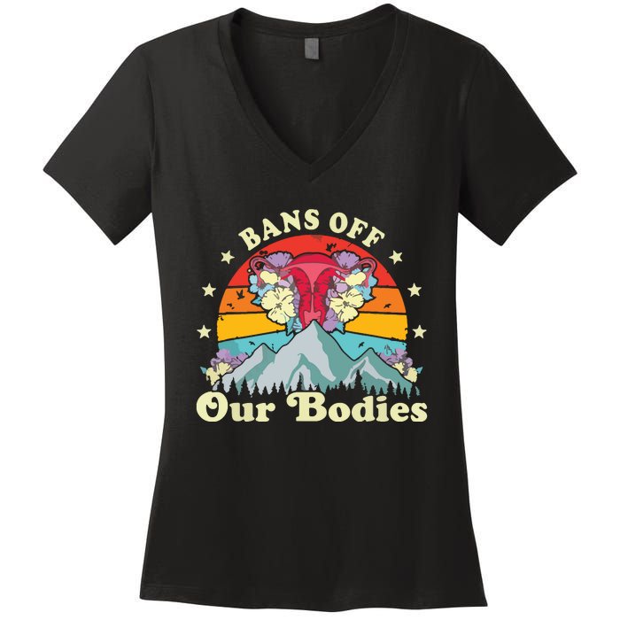 Bans Off Our Bodies Bodies Female Rights Freedom Women's V-Neck T-Shirt