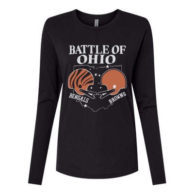 Battle Of Ohio Bengal And Browns Womens Cotton Relaxed Long Sleeve T-Shirt