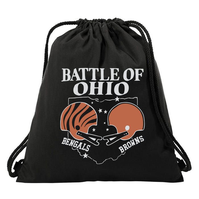 Battle Of Ohio Bengal And Browns Drawstring Bag