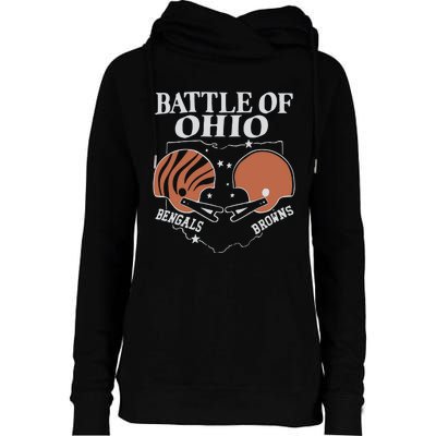 Battle Of Ohio Bengal And Browns Womens Funnel Neck Pullover Hood