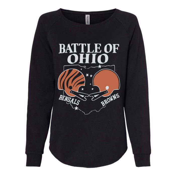 Battle Of Ohio Bengal And Browns Womens California Wash Sweatshirt