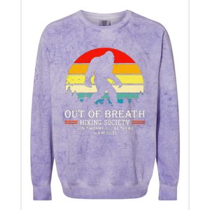 Bigfoot Out Of Breath Hiking Society Sasquatch Wilderness Colorblast Crewneck Sweatshirt