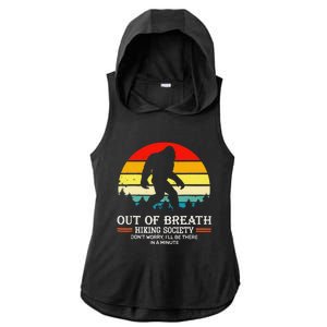 Bigfoot Out Of Breath Hiking Society Sasquatch Wilderness Ladies PosiCharge Tri-Blend Wicking Draft Hoodie Tank