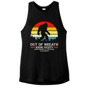 Bigfoot Out Of Breath Hiking Society Sasquatch Wilderness Ladies PosiCharge Tri-Blend Wicking Tank