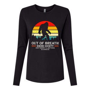 Bigfoot Out Of Breath Hiking Society Sasquatch Wilderness Womens Cotton Relaxed Long Sleeve T-Shirt