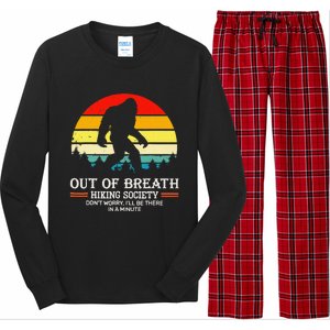 Bigfoot Out Of Breath Hiking Society Sasquatch Wilderness Long Sleeve Pajama Set