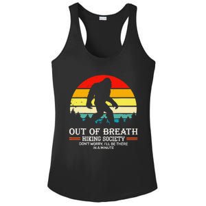 Bigfoot Out Of Breath Hiking Society Sasquatch Wilderness Ladies PosiCharge Competitor Racerback Tank