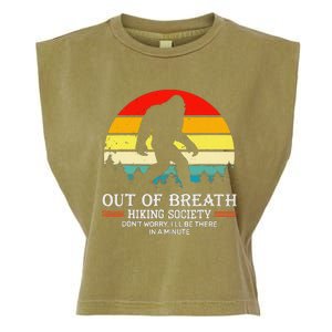 Bigfoot Out Of Breath Hiking Society Sasquatch Wilderness Garment-Dyed Women's Muscle Tee