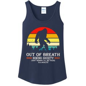 Bigfoot Out Of Breath Hiking Society Sasquatch Wilderness Ladies Essential Tank