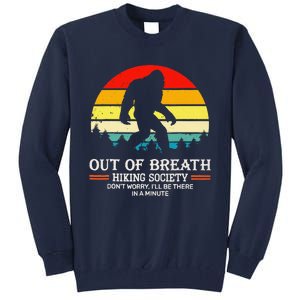 Bigfoot Out Of Breath Hiking Society Sasquatch Wilderness Tall Sweatshirt