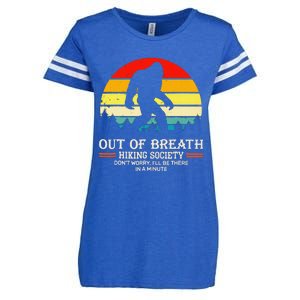 Bigfoot Out Of Breath Hiking Society Sasquatch Wilderness Enza Ladies Jersey Football T-Shirt