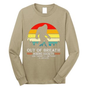 Bigfoot Out Of Breath Hiking Society Sasquatch Wilderness Long Sleeve Shirt