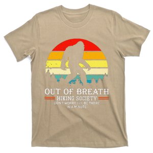 Bigfoot Out Of Breath Hiking Society Sasquatch Wilderness T-Shirt