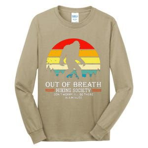 Bigfoot Out Of Breath Hiking Society Sasquatch Wilderness Tall Long Sleeve T-Shirt