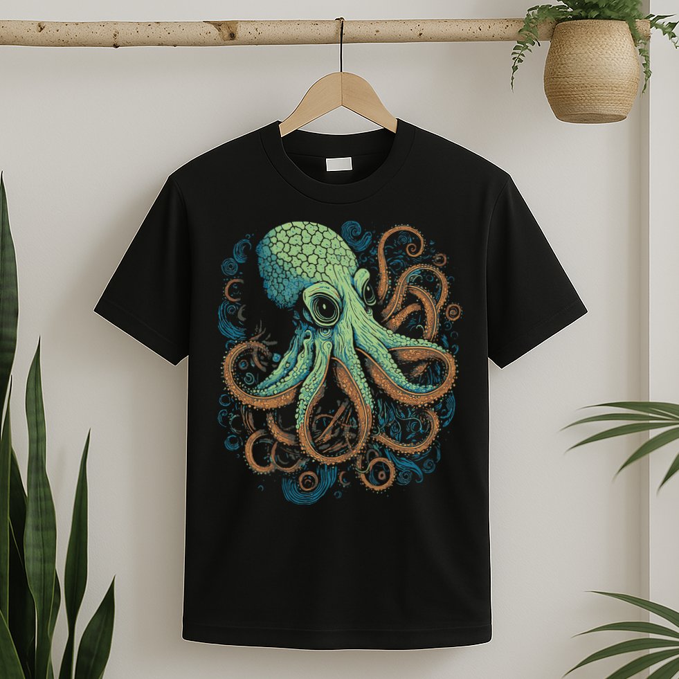 Beautiful Octopus Ocean Animal Lover Artistic Graphic T-Shirt