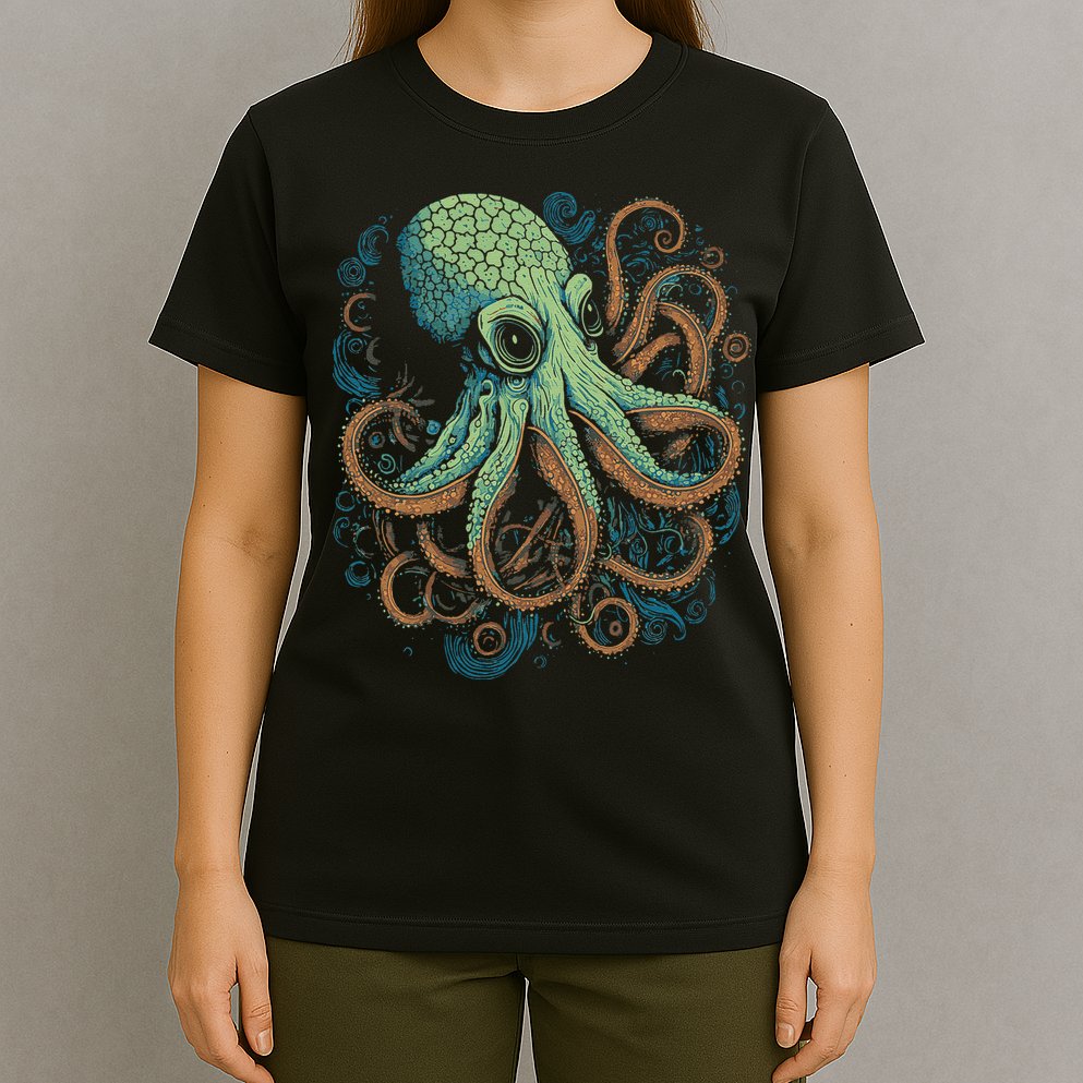 Beautiful Octopus Ocean Animal Lover Artistic Graphic T-Shirt