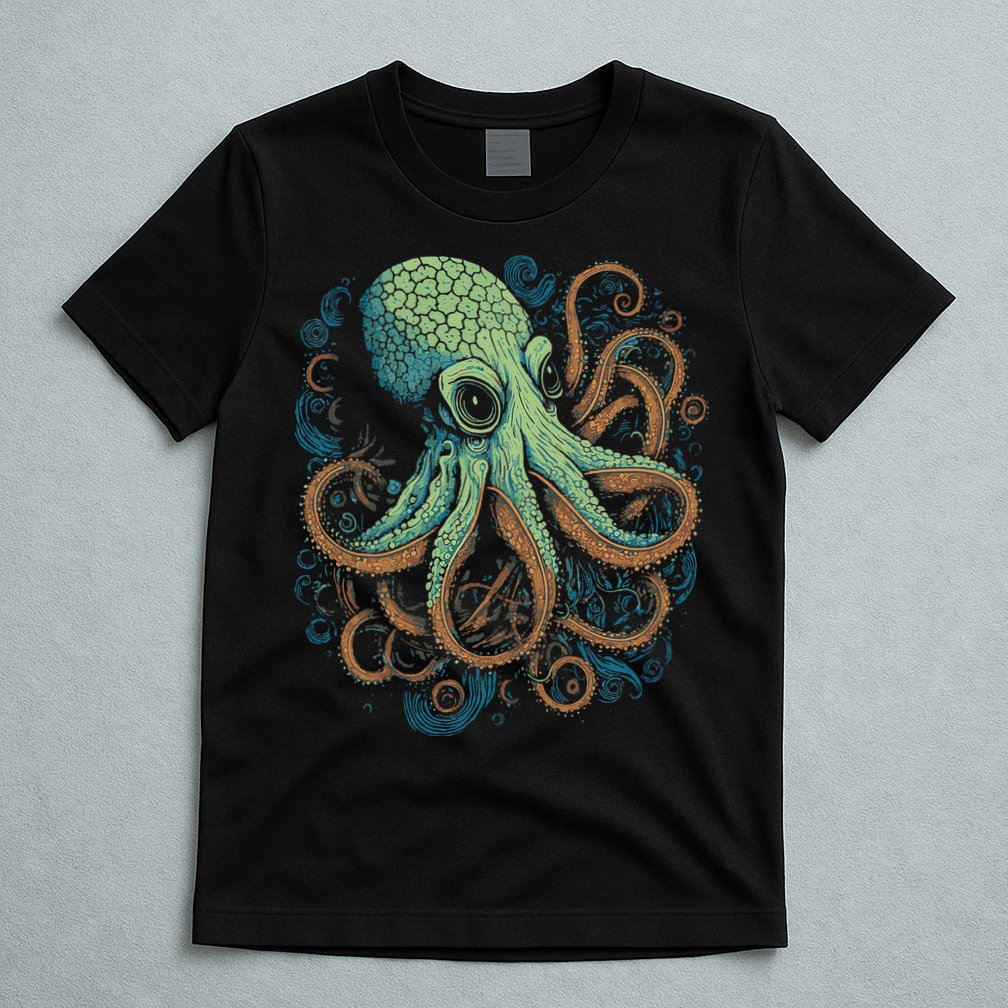 Beautiful Octopus Ocean Animal Lover Artistic Graphic T-Shirt