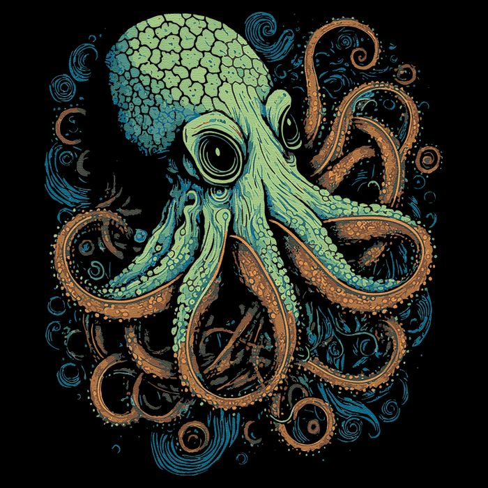 Beautiful Octopus Ocean Animal Lover Artistic Graphic Impact Tech Backpack