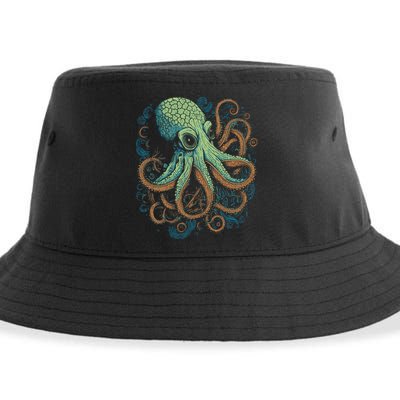 Beautiful Octopus Ocean Animal Lover Artistic Graphic Sustainable Bucket Hat