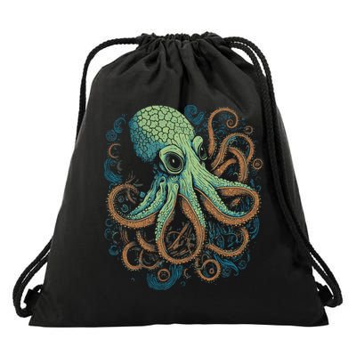Beautiful Octopus Ocean Animal Lover Artistic Graphic Drawstring Bag
