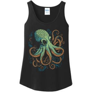 Beautiful Octopus Ocean Animal Lover Artistic Graphic Ladies Essential Tank