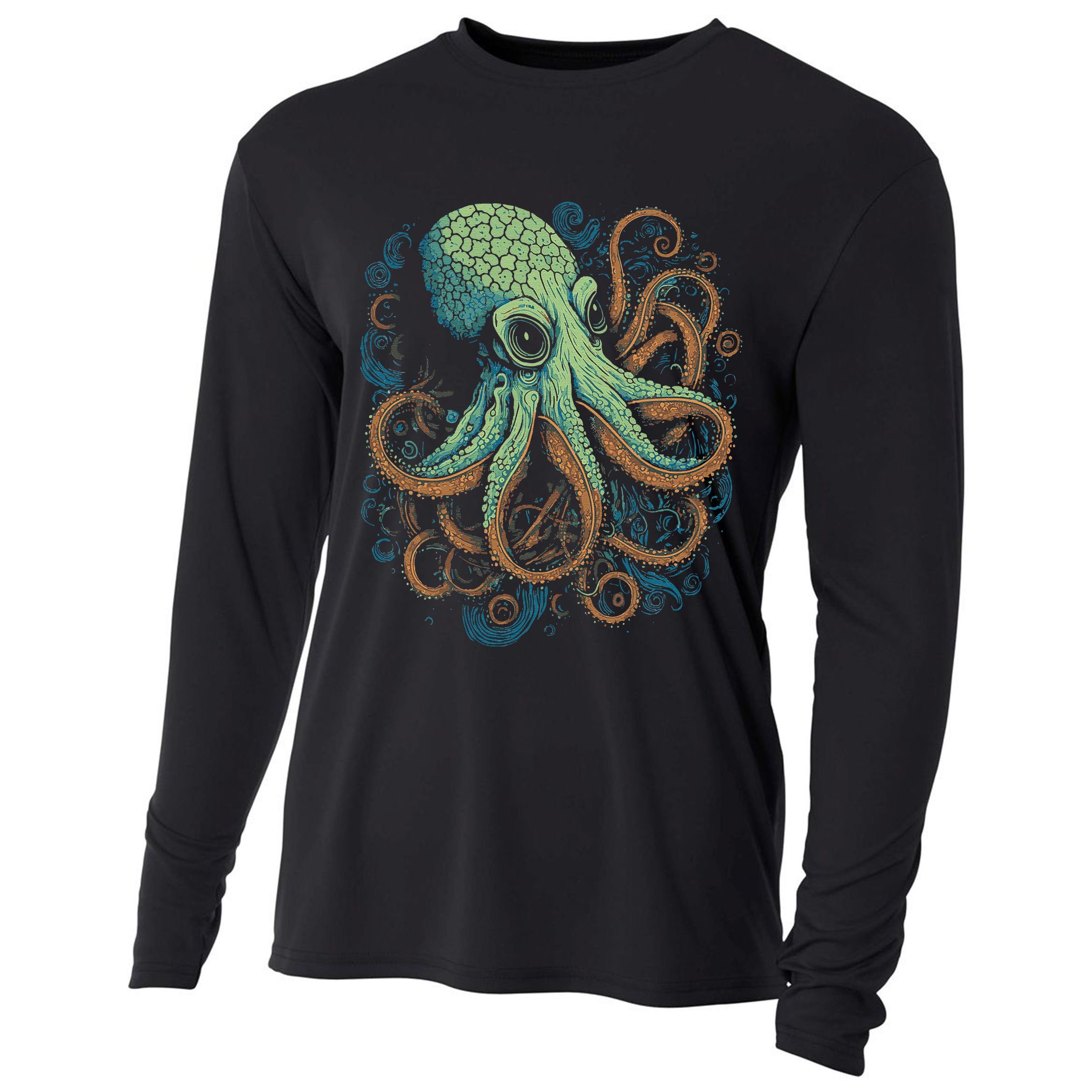 Beautiful Octopus Ocean Animal Lover Artistic Graphic Cooling Performance Long Sleeve Crew