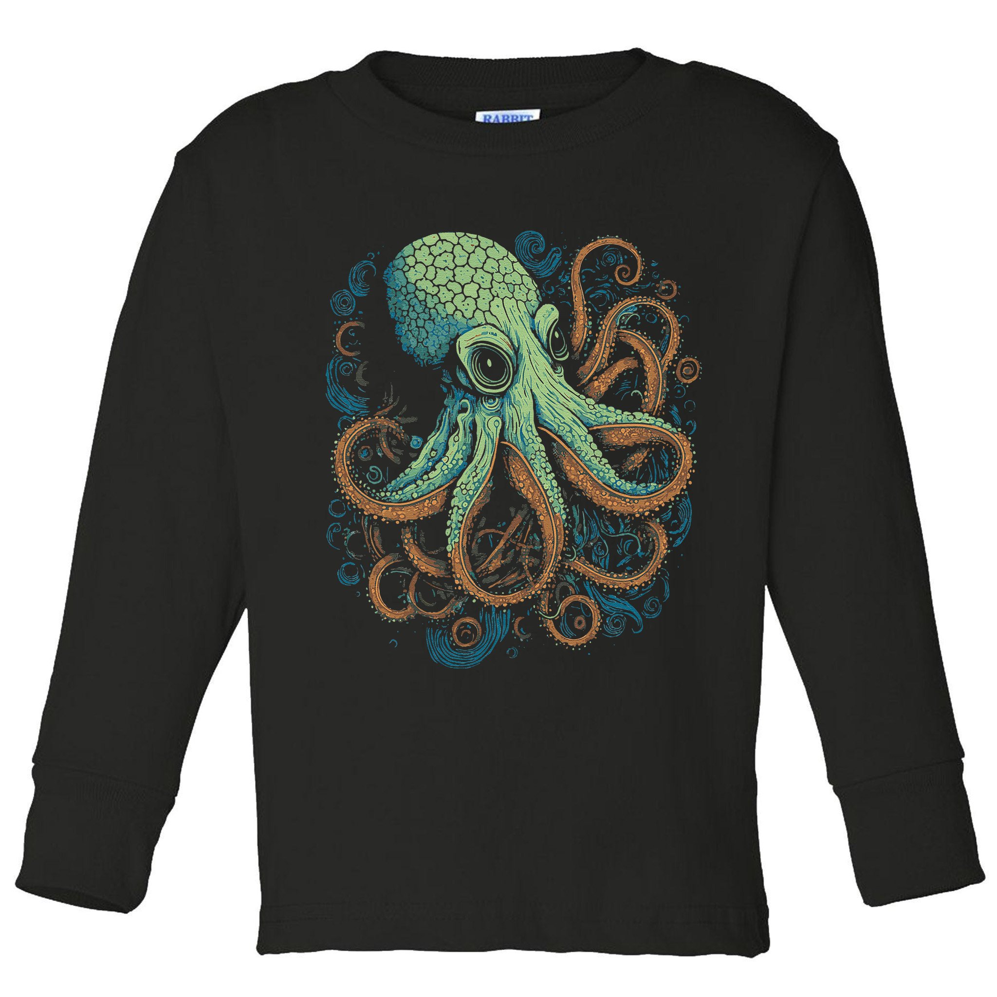 Beautiful Octopus Ocean Animal Lover Artistic Graphic Toddler Long Sleeve Shirt