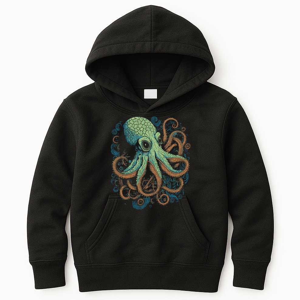 Beautiful Octopus Ocean Animal Lover Artistic Graphic Kids Hoodie
