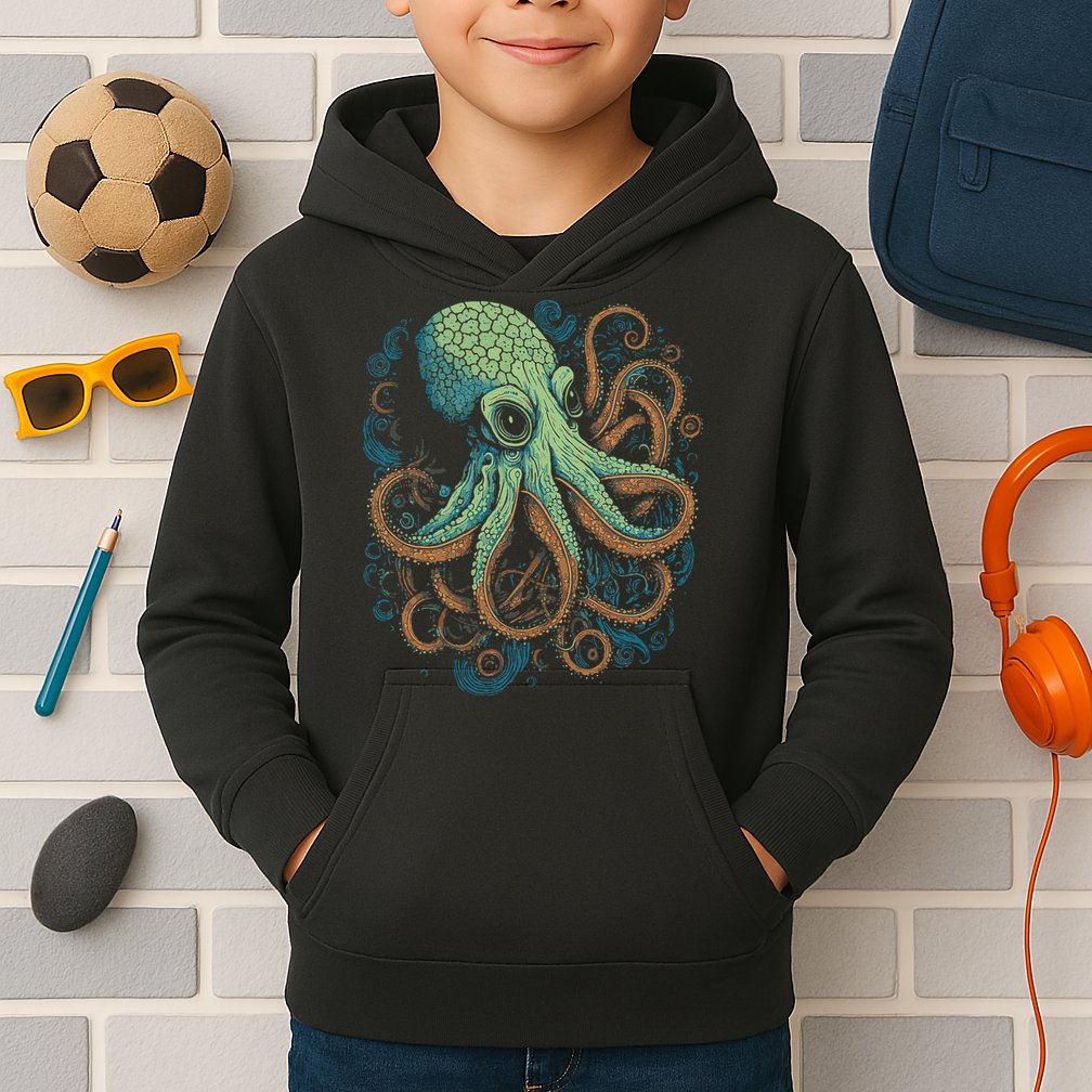 Beautiful Octopus Ocean Animal Lover Artistic Graphic Kids Hoodie