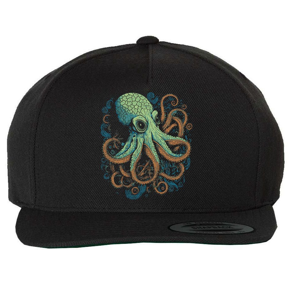 Beautiful Octopus Ocean Animal Lover Artistic Graphic Wool Snapback Cap