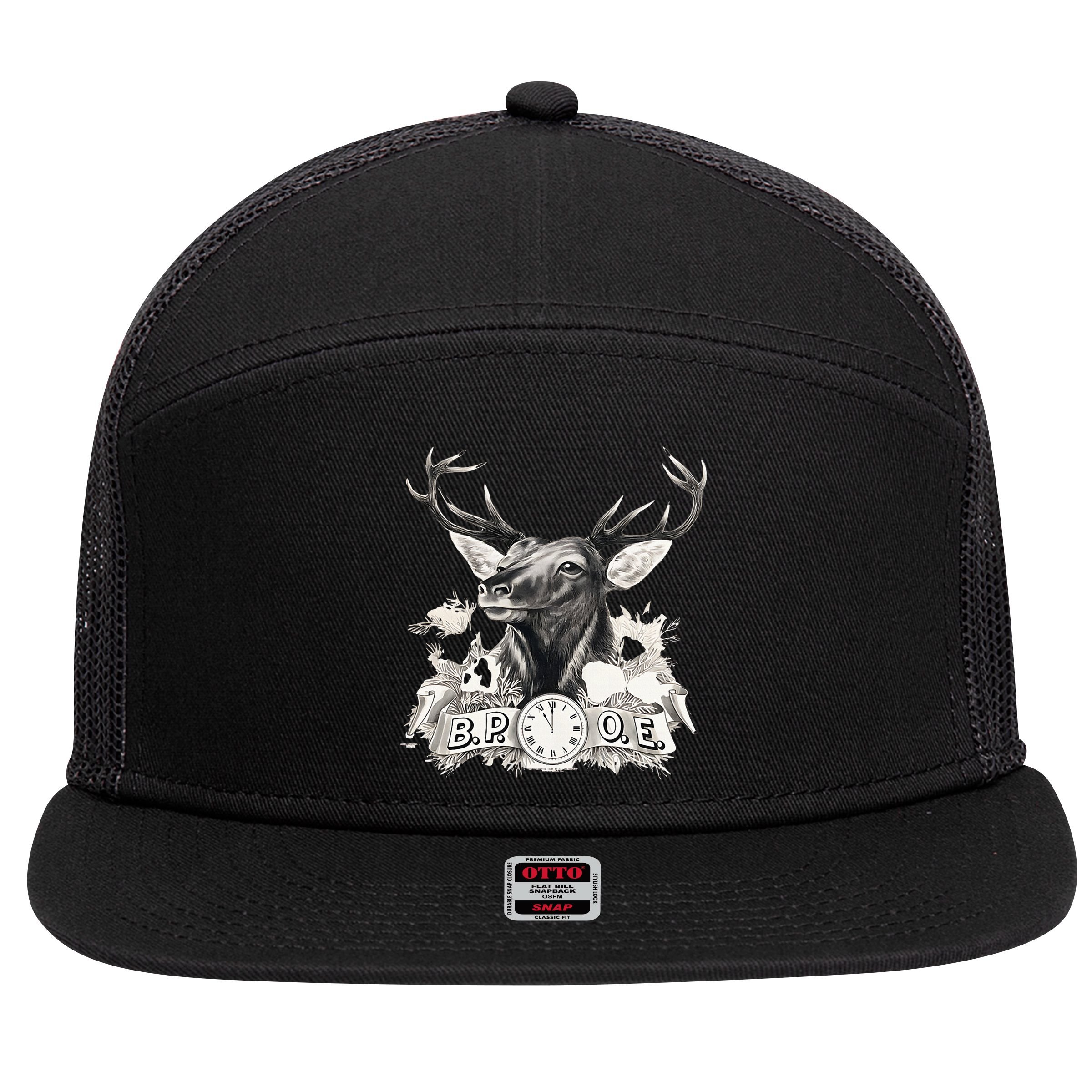 Benevolent Order Of Elks Bpoe Lodge 123 7 Panel Mesh Trucker Snapback Hat