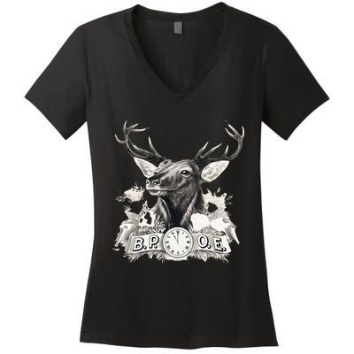 Benevolent Order Of Elks Bpoe Lodge 123 Women's V-Neck T-Shirt