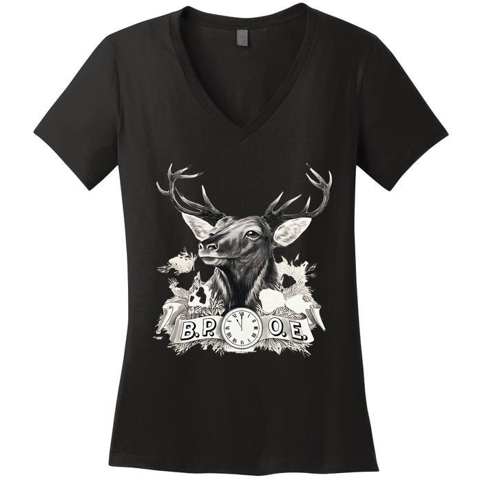 Benevolent Order Of Elks Bpoe Lodge 123 Women's V-Neck T-Shirt