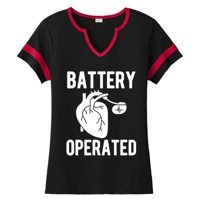 Battery Operated Open Heart Surgery Survivor Cool Gift Ladies Halftime Notch Neck Tee