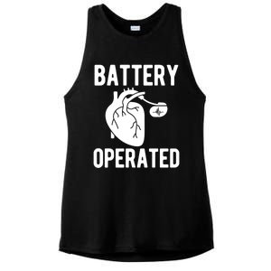 Battery Operated Open Heart Surgery Survivor Cool Gift Ladies PosiCharge Tri-Blend Wicking Tank