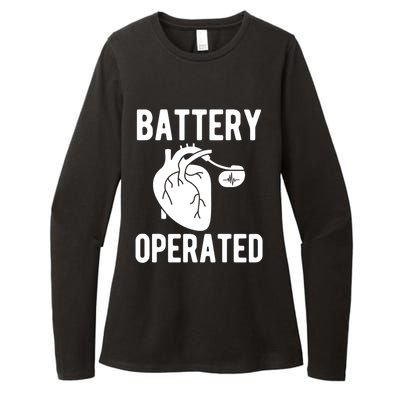 Battery Operated Open Heart Surgery Survivor Cool Gift Womens CVC Long Sleeve Shirt