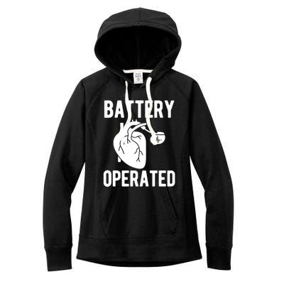 Battery Operated Open Heart Surgery Survivor Cool Gift Women's Fleece Hoodie