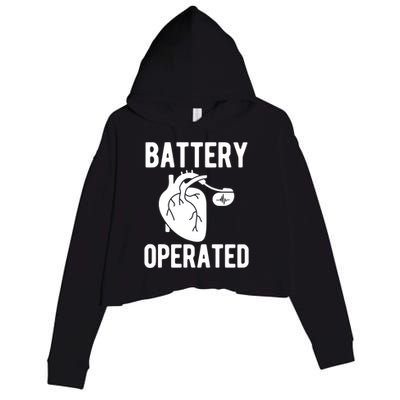 Battery Operated Open Heart Surgery Survivor Cool Gift Crop Fleece Hoodie