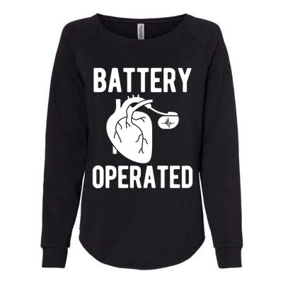 Battery Operated Open Heart Surgery Survivor Cool Gift Womens California Wash Sweatshirt