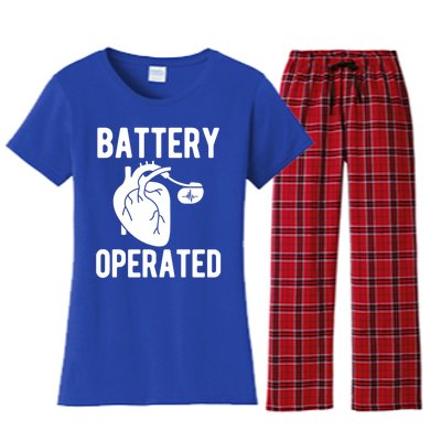 Battery Operated Open Heart Surgery Survivor Cool Gift Women's Flannel Pajama Set