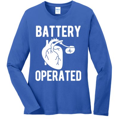 Battery Operated Open Heart Surgery Survivor Cool Gift Ladies Long Sleeve Shirt