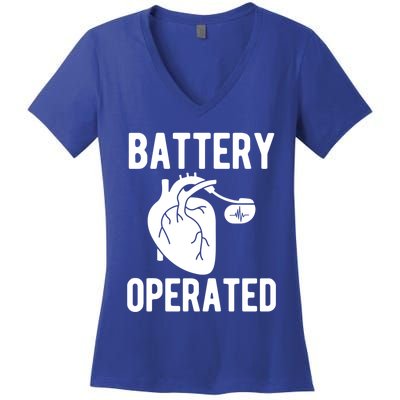 Battery Operated Open Heart Surgery Survivor Cool Gift Women's V-Neck T-Shirt