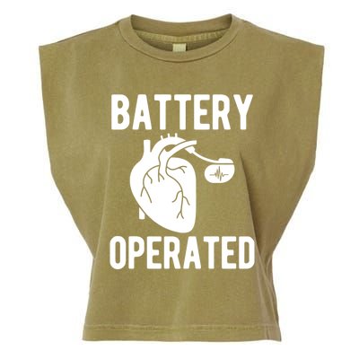 Battery Operated Open Heart Surgery Survivor Cool Gift Garment-Dyed Women's Muscle Tee