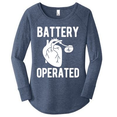 Battery Operated Open Heart Surgery Survivor Cool Gift Women's Perfect Tri Tunic Long Sleeve Shirt