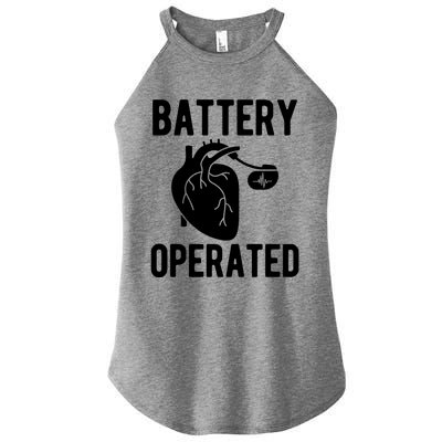 Battery Operated Open Heart Surgery Survivor Cool Gift Women's Perfect Tri Rocker Tank