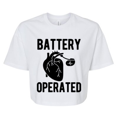 Battery Operated Open Heart Surgery Survivor Cool Gift Bella+Canvas Jersey Crop Tee