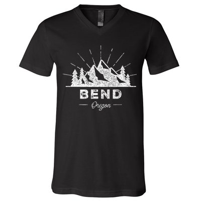 Bend Oregon Or Vintage Hiking V-Neck T-Shirt