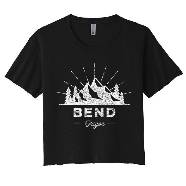 Bend Oregon Or Vintage Hiking Crop Top