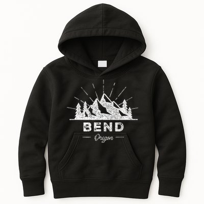 Bend Oregon Or Vintage Hiking Kids Hoodie